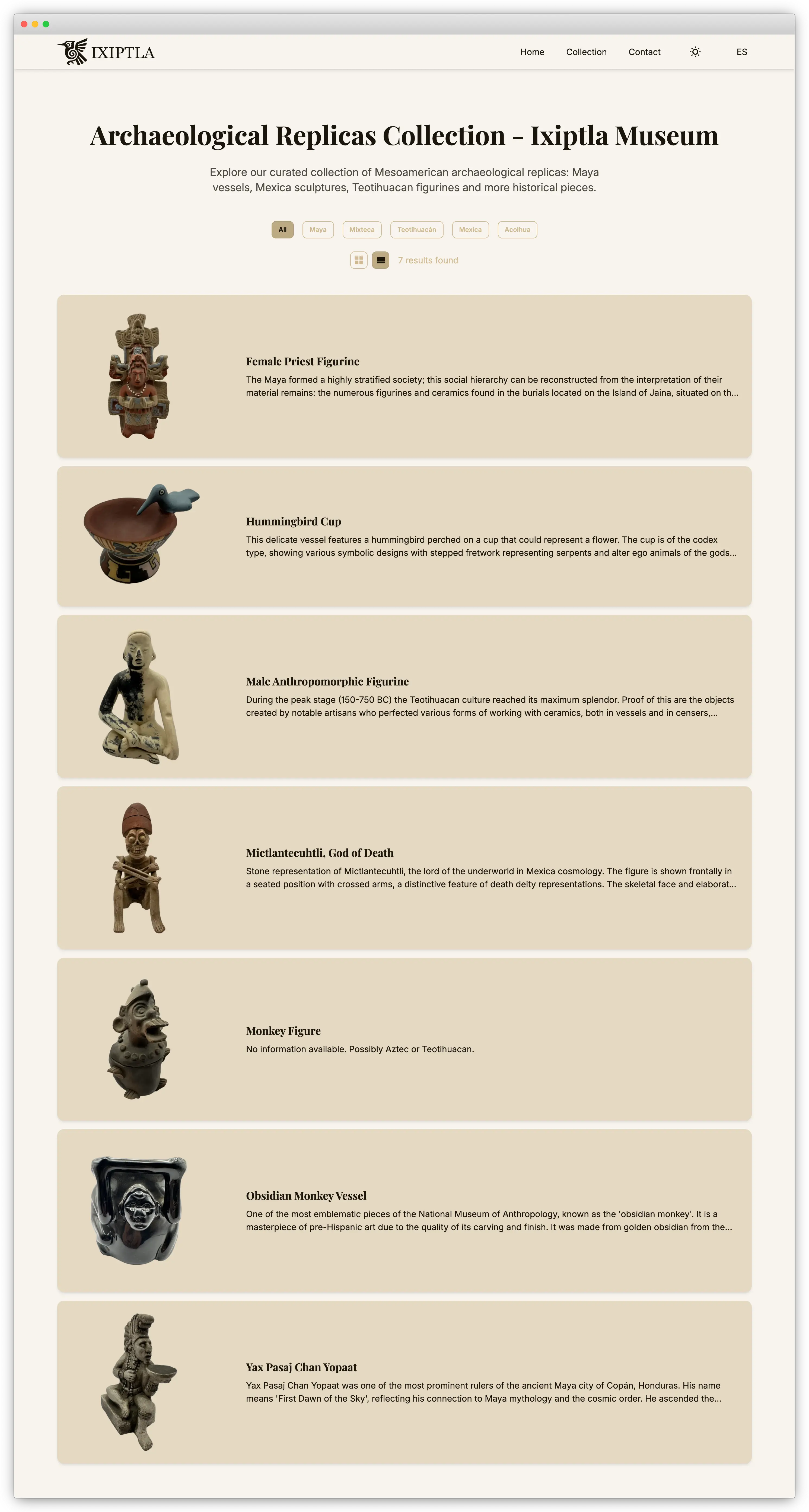 Ixiptla - Archaeological Replicas Showcase - View 3